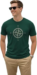 KPORE Compass Graphic Printed T Shirt for Men | 100% Super Combed Cotton 180–190 GSM Mens Tshirt | Bio-Washed Regular Fit ... Price In India