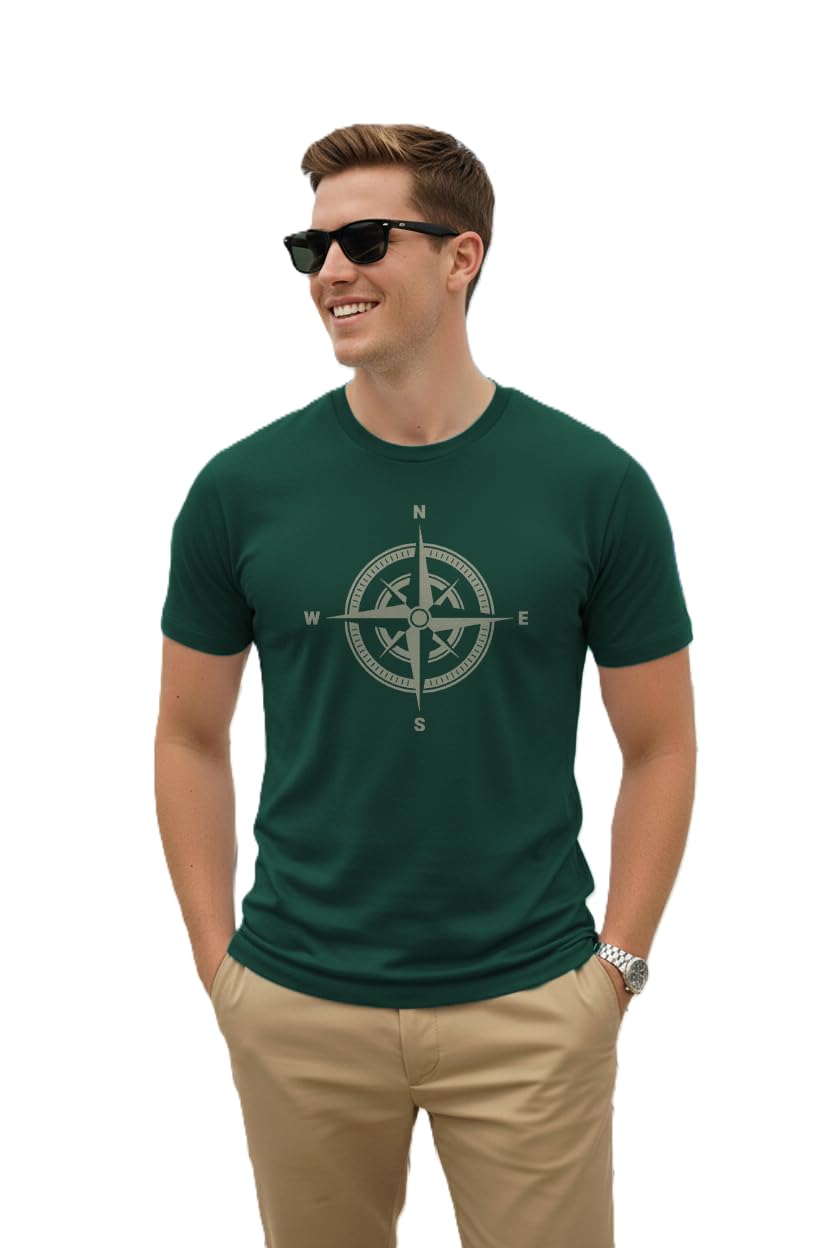 KPORE Compass Graphic Printed T Shirt for Men | 100% Super Combed Cotton 180–190 GSM Mens Tshirt | Bio-Washed Regular Fit ... - Review, Price and Buying Guide
