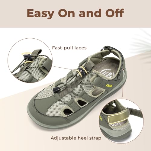 Image of FitVille Womens Wide Orthopedic Sandals, Lightweight Flat Sandals for Women with Arch Support, Adjustable Strap for Swollen Feet|Plantar Fasciitis