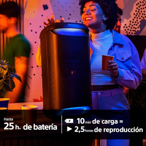 Sony SRS-XV500 - Draadloze Bluetooth Partyspeaker met krachtig geluid en MEGA BASS - 25 uur batterij, LED-verlichting, Party Connect, IPX4, Karaoke Mic/gitaarinput - Zwart - Afbeelding 5