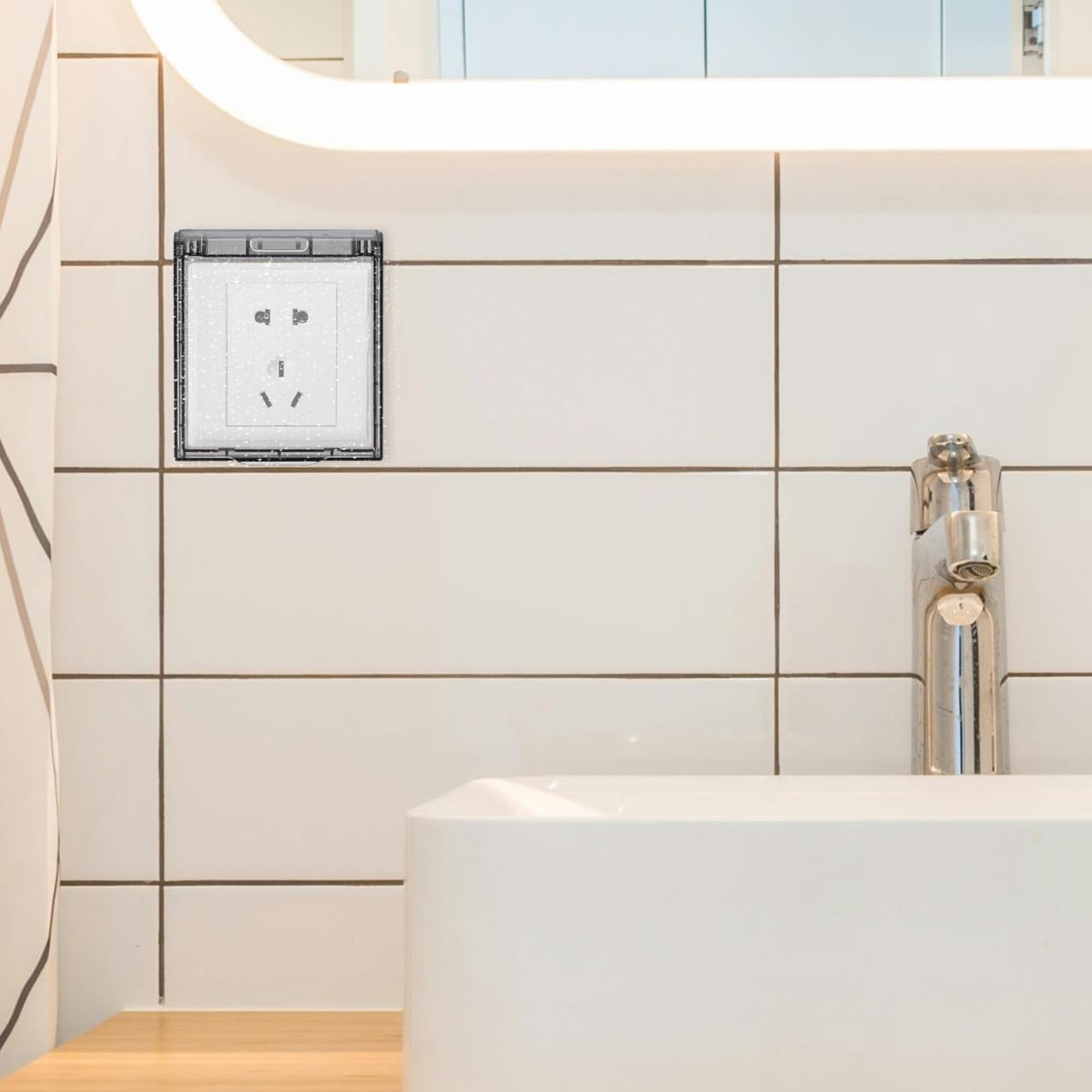 PRETYZOOM 2pcs Waterproof Wall Switch Safety Cover with Adhesive, Protective Outlet Guard Case for Bathroom Kitchen Outdoor Use, Gray Weatherproof Electrical Switch Protector
