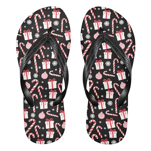 Burbuja Christmas Elements Flip Flops for Women Men, Soft Thong Sandals Rubber Slippers for Pool Beach Essentials