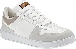 Tênis Branco Feminino Casual Confortável com Recortes Colorido Original Lóris Shoes 7802