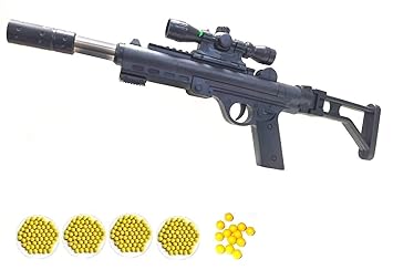 HALO NATION Power Shooter UMP M4 UMP-9 AK 47 M41A Gun Toy Bb Bullet Gun Toy , UMP9 Single Load Function Free Fire BB Bullet Toy Army Sniper Gun Toy (UMP Gun + 2000 BB Bullets)