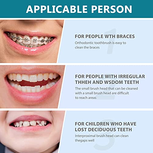 Healifty 4 Pcs Hard Denture Brush Double Sided Toothbrush Multi- Layered Bristles Fake Teeth Cleaning Brush Denture Care (Green) #TOP2