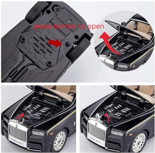 Image of Die Cast 1:32 Scale Rolls Royce Metal Phantom with 6 Openable Doors, Light & Music for Toddler Zinc Alloy Pull Back Vehicles Diecast Model Car【Multi Color】