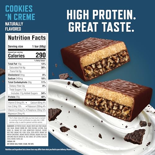 CLIF BUILDERS Protein Bars, Cookies 'N Creme, 20g Protein, 12ct - image 2