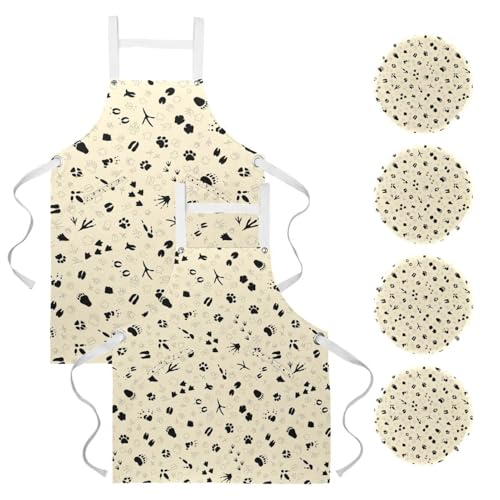 Tablier de serveuse multicolore pour restaurant bistrot et bar avec poches de rangement