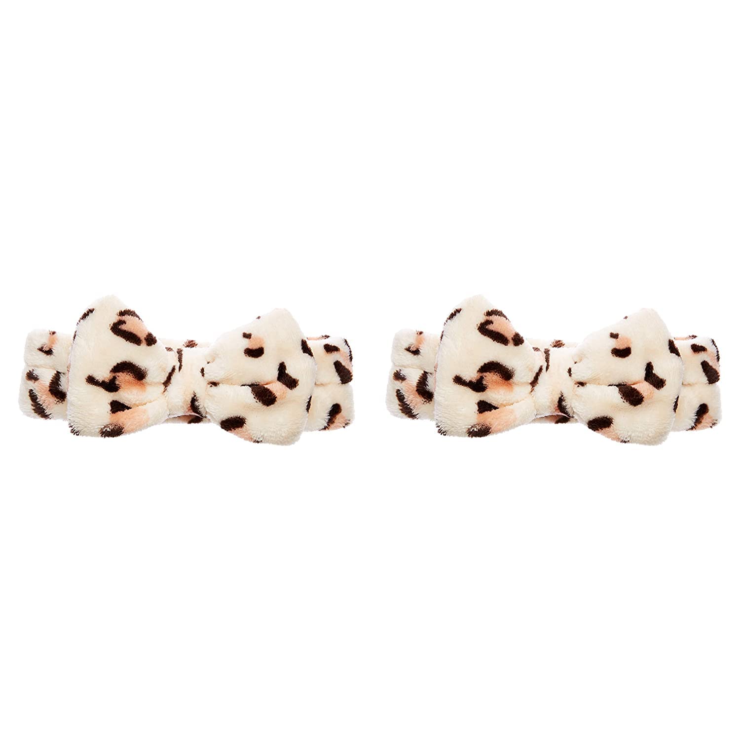 NANDANA COLLECTIONS Makeup Hair Bands with Polka Dot Bow, Velvet Headband for Women, Pack of 2 - White Brown (B0B4DSB1DY) Amazon Price History, Amazon Price Tracker