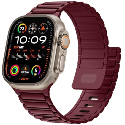 Magnetic Silicone Strap for Apple Watch Band 46mm 42 44 40 49mm Men Women