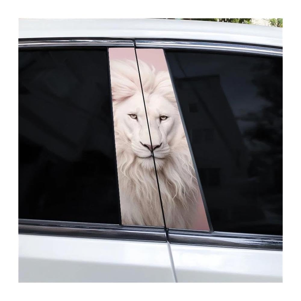 Decorative Items 1pair DIY Car B-Pillar Decorative Stickers Lion Animal Car Door Pillar Waterproof Stickers(G)