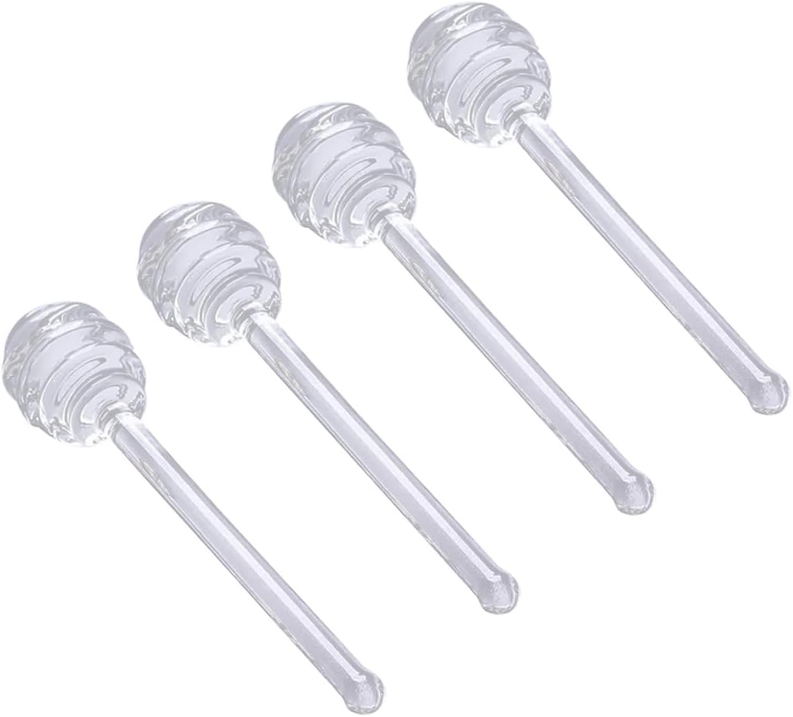 MAGICLULU 4Pcs Silicone Honey Dipper Sticks Sturdy Honey Stirring Rods Dripper for Coffee Tea and Jam