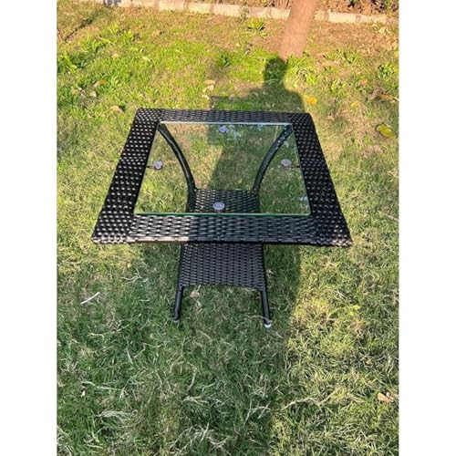 Image of Furniture Designer Patio Chair Set for Garden|| Balcony|| Terrace|| Coffee|| Patio ||Wicker Seating Chair and Table Set Outdoor Furniture (D-12 Black with 4 Chair 1 Table