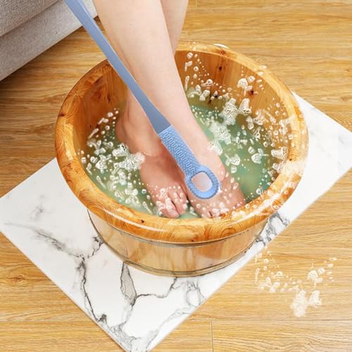 Visiblurry Toe Scrubber,Long-Handled Toe Lotion Applicator - Soft Skin-Friendly Shower Brush with Massage Particles for Elderly - Image 4
