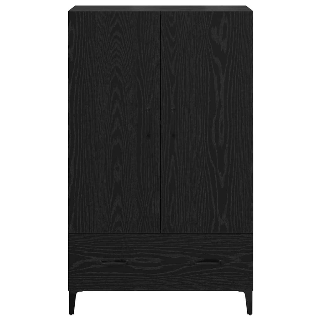 Wysoka szafka z szufladą Czarny Dąb 70 x 31 x 115 cm nowoczesna szafka do salonu z drewna inżynieryjnego pojemna komoda z szufladami do przechowywania