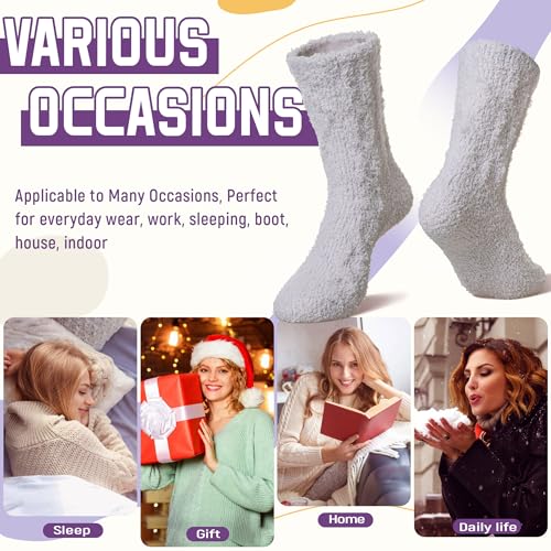 Image of DoSmart Fuzzy Socks For Women Slipper Warm Fluffy Soft Winter Cozy Plush Cabin Sleep Christmas Home Socks