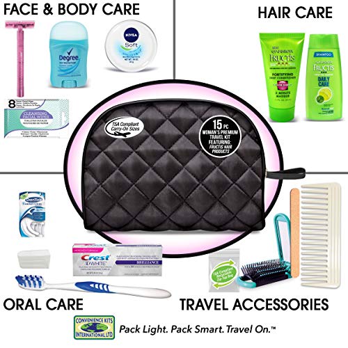 Convenience Kits International Women's Premium 15-Piece Assembled Kit with Travel Size Necessities, Featuring: Fructis… - Image 3