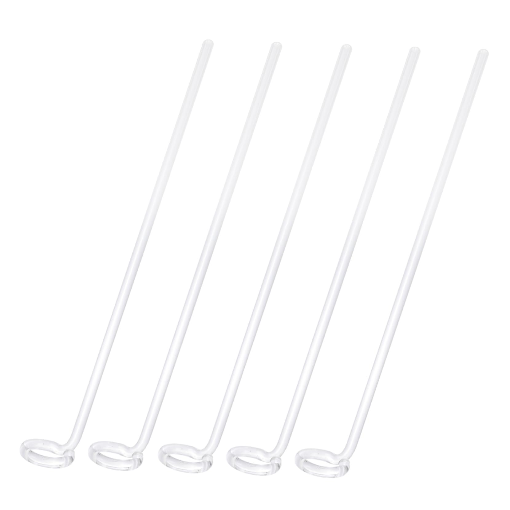 5pcs Glass Rod Experimental Stirring Bar Stir Rod Chemistry Laboratory Stirring Rod Labs Drainage Bar Labs Glass Stirring Rod Experimental Glass Mixer Transparent re-usable NAMOARLY