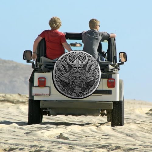Image of Viking Warrior Tire Covers Wheel Cover Protectors Waterproof Spare Tire Cover Universal Fit for RV SUV Truck Travel Trailer Accessories
