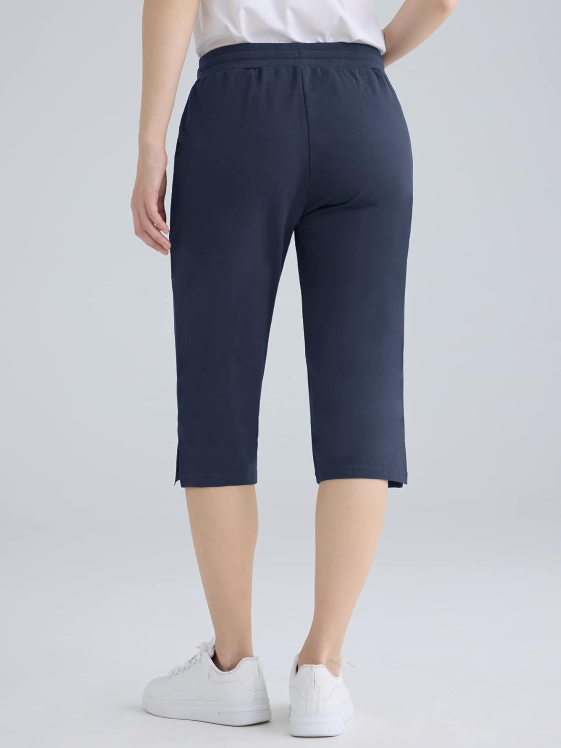 Weintee Women's Petite Cotton Capris with Pockets - Image 3