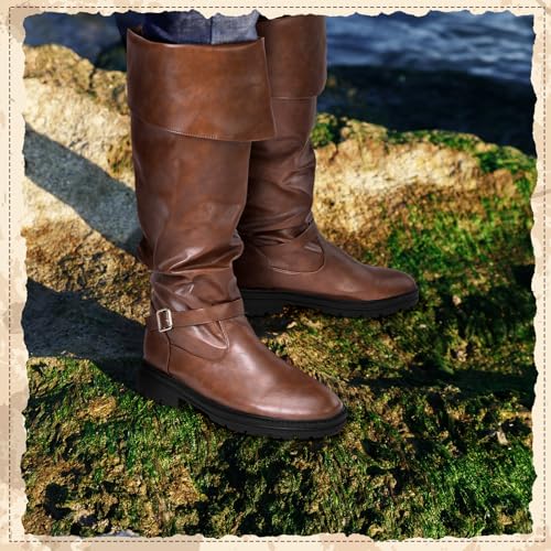 Image of Ramede Pirate Costume Boots Men Medieval Renaissance Boot Adult