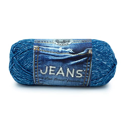 Image of Lion Brand Yarn, Jeans Soft Knit & Crochet Yarn, Stonewash, Blue, 1 Pack
