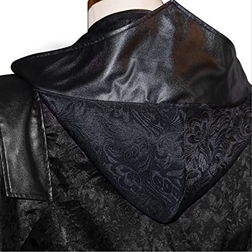 Oiefeen Men's Gothic Hooded Jacket Men's Punk Fashion Long Windbreaker Cape (Black-111, S) … #TOP3