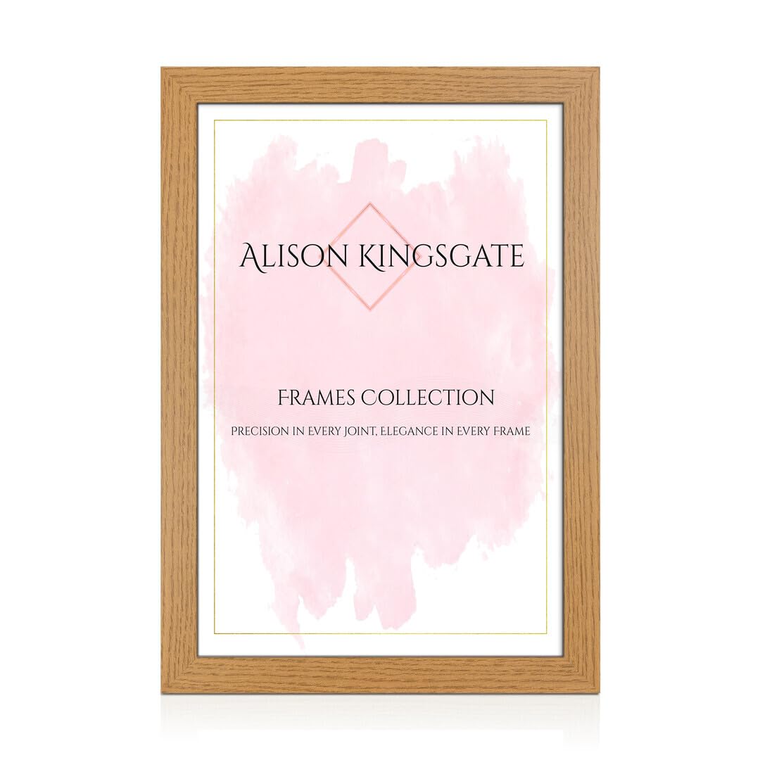 Alison Kingsgate Modern 20X18 Oak Picture Frames- Engineered Wood Photo Frame with Shatterproof Perspex Front- Ideal for Posters, Certificates & Artwork- Wall Mount or Tabletop Display