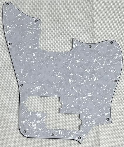 For Fit Squier VM Jaguar Bass Style Guitar Pickguard (4 Ply White Pearl)