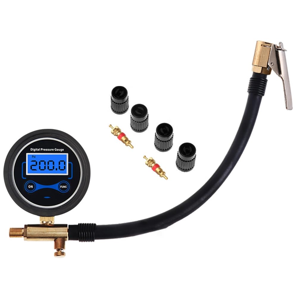 Littimoon Car Tire Pressure Inspection Tool LCD Display Tire Inflator Pump Quick Connect Compact Digital Tire Inflator Hose