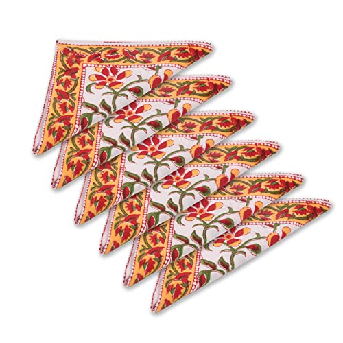 Image of BLOCKS OF INDIA Hand Block Print Cotton Table Napkin (Color 1)