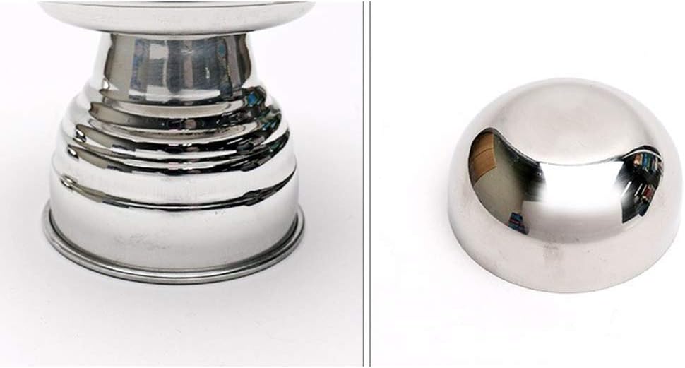 Stainless Steel Soju Sake Japanese Wine Cup with Cup Holder Set (2Pieces) for Ancestral Rites Memorial Day Service