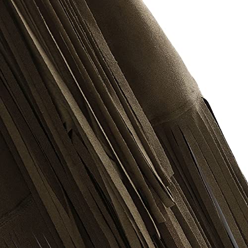 Fringe Jacket Women Sleeveless Tassels Waistcoat Lapel Trendy Outerwear Vests Open Front Cardigan 60S 70S Fall Gilet Green #TOP2