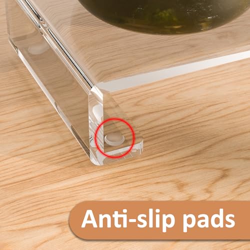 Sezanrpt Acrylic Tray Pedestal Stand Bathroom Décor, Crystal Clear Display Risers Kitchen Resist Dirt and Moisture, Soap Dish Holder for Counter, Sink, Vanity, 8.66'' x 3.9'' by Sezanrpt - Image 6