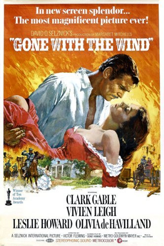 VINTAGE OSCAR GONE with the WIND movie poster clark GABLE vivian LEIGH 24X36 Hot New