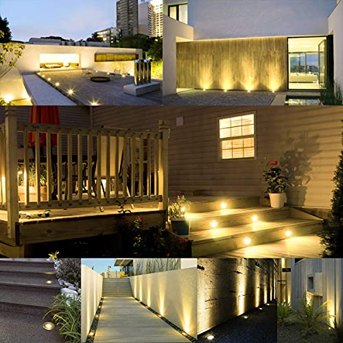 Sunriver Well Lights 3W Low Voltage Landscape Lights Outdoor In-Ground Lights With Connectors Waterproof 12V-24V Led Landscape Lighting For Pathway Step Deck Garden Patio Decoration(8Pack Warm White) #TOP7