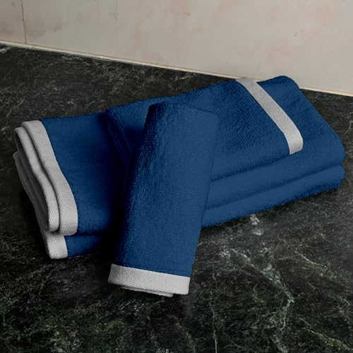 Image of Divine Casa Cotton Face & Hand Towel Set - 500 GSM Thick, Durable Bath Towels with High Absorbency for Daily Home, Bathroom & Travel Use - Pack of 4