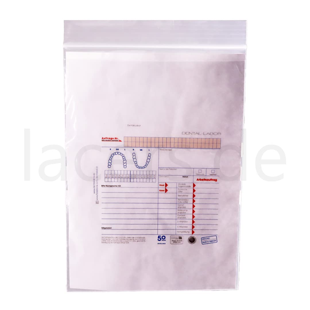 Lacers LDPE Dentalbeutel | Känguru-Beutel | Transparent | unbedruckt | Nachhaltig | 100% Recyclebar | verschieden Größen | Nachhaltige Dentalbeutel für Zahnarztpraxen(180x250+230mm, Neutral, 100)