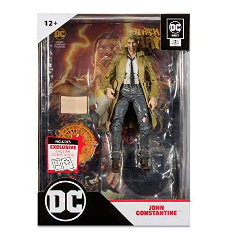 Mcfarlane Toys Dc Direct - Page Punchers - 7" Figure With Comic - Black Adam Wave 1 - John Constantine #TOP3