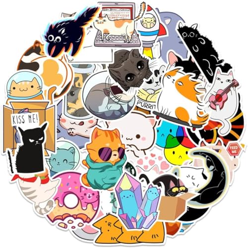 Calcomanías de gatito de vinilo impermeable para maletas y teléfonos 3