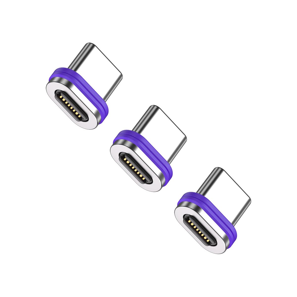 PD 240 W 16-pinowy adapter magnetyczny USB C, złącze micro USB, obracanie o 180 stopni, urządzenie ładujące USB i transmisja danych do smartfona, notebooka (końcówki magnetyczne USB C, 3 sztuki)