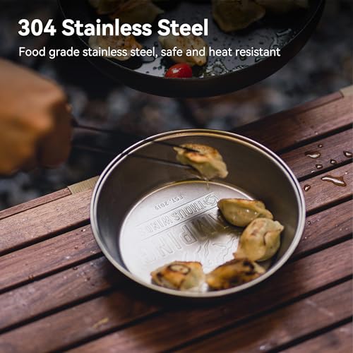 image for Thous Winds Camping Plates 2pcs Set, Stainless Steel Deep Round Plates