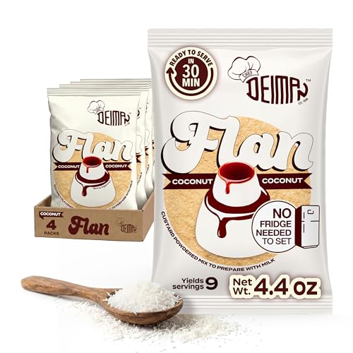 CHEF DEIMAN Coconut Custard Powder Mix for Flan, 4.4 oz,