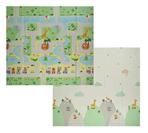 VeloVendo® - Manta de Juego Plegable para bebé XPE | Alfombrilla Estampada en Ambos Lados (XPE Animales)