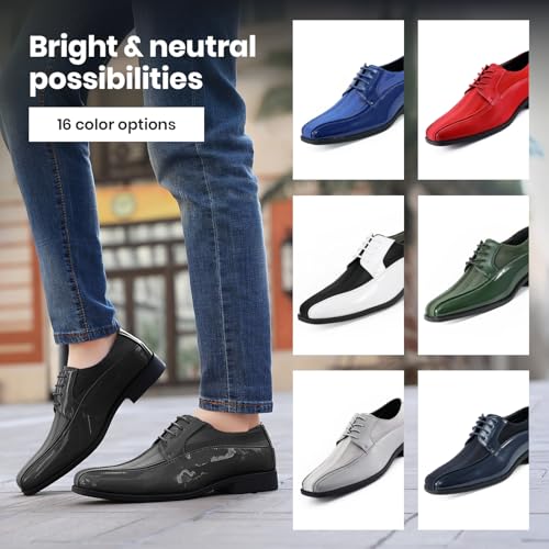 Image of Viotti 179, Casual Dress Oxford Shoes for Men, Satin Striped Lace-Ups, Men's Business Casual Leather & Satin Shoe, for All Formal Occasions