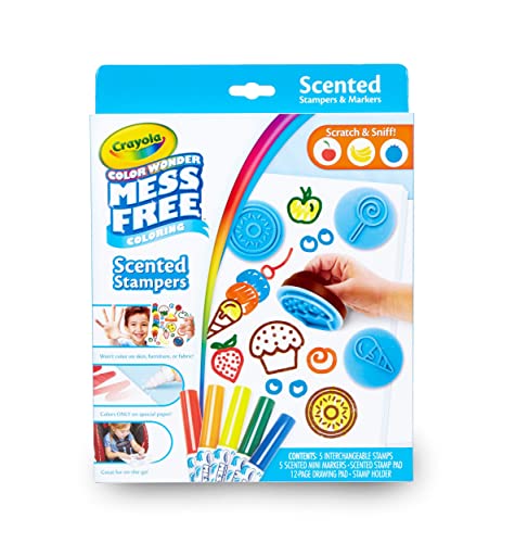 Image of Crayola Color Wonder Scented Markers & Stamps Set, Mess Free Coloring for Toddlers, Gifts for Kids 3+