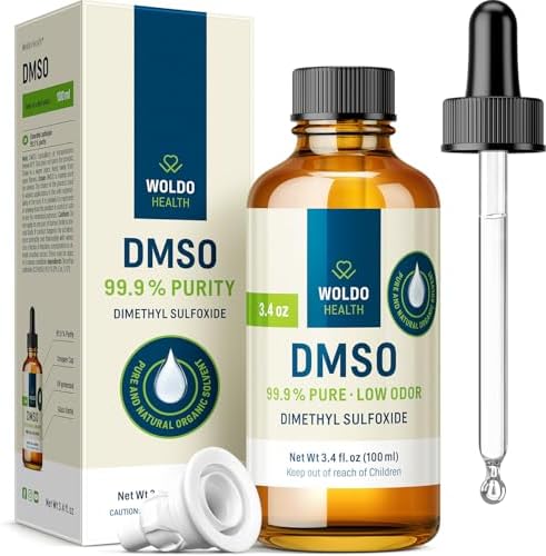 DMSO Pharmaceutical Grade with 99.9% Purity & Low Odor - 3.38oz (Dimethyl Sulfoxide) Glass Bottle with Dropper