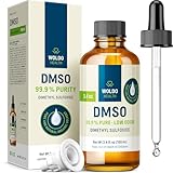 WoldoHealth DMSO 99.9% Pharmaceutical Grade 3.38 oz - FT-IR Verified Dimethyl Sulfoxide, Low Odor Solvent in Glass Bottle with Precision Dropper