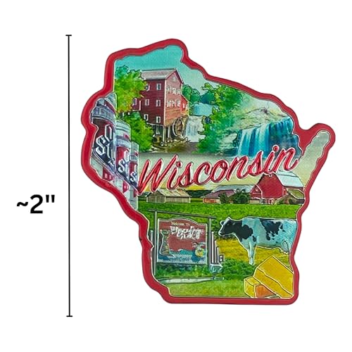 Imán Decorativo Wisconsin Pequeño 2 Pulgadas miniatura 4