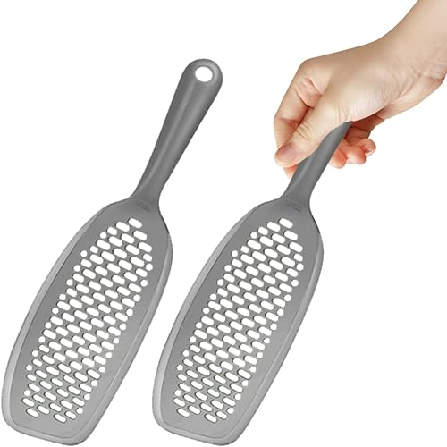 EZ - Escobilla de cocina con colador de silicona para alimentos, agarres largos, raspadores antideslizantes para ollas, sartenes, cuencos y